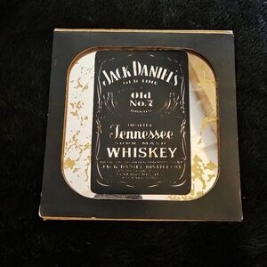 VINTAGE Jack Daniels Glass Mirror Carnival Prize Cardboard Bar Man Cave